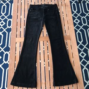 7FAM Black Velvet Flare Pants, Size 27
